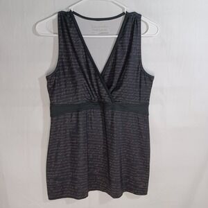 Women's 261 Fearless‎ by Skirt Sports Black Print Activewear Top Size Sm/Petite